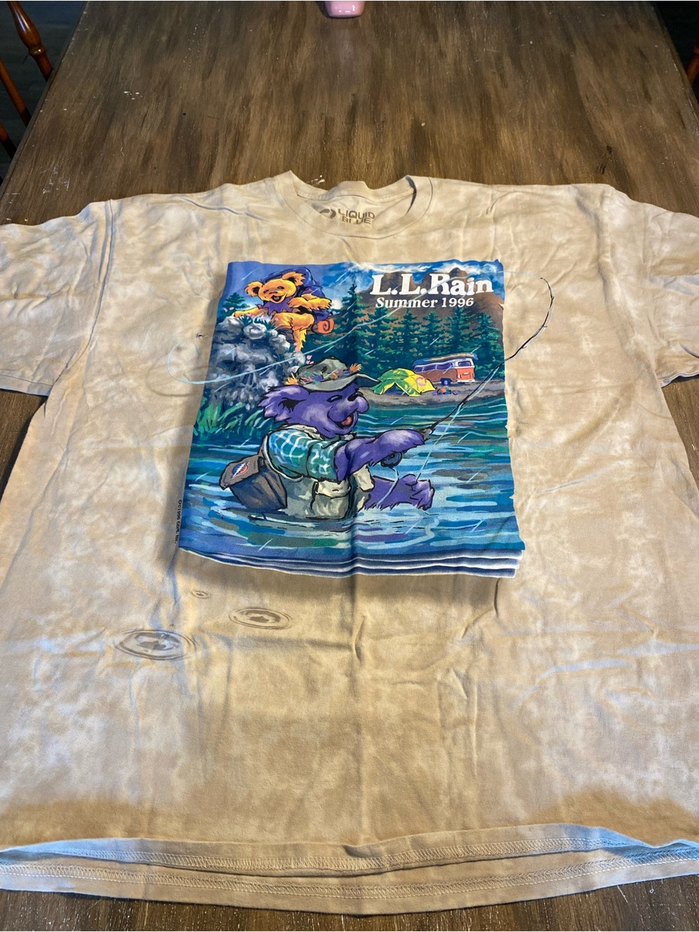 Vtg Liquid Blue Men’s T-shirt LL RAIN Grateful Dead Summer 1996 Size 2x RARE